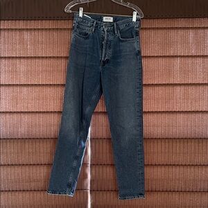 Agolde Dark Blue Straight Jeans